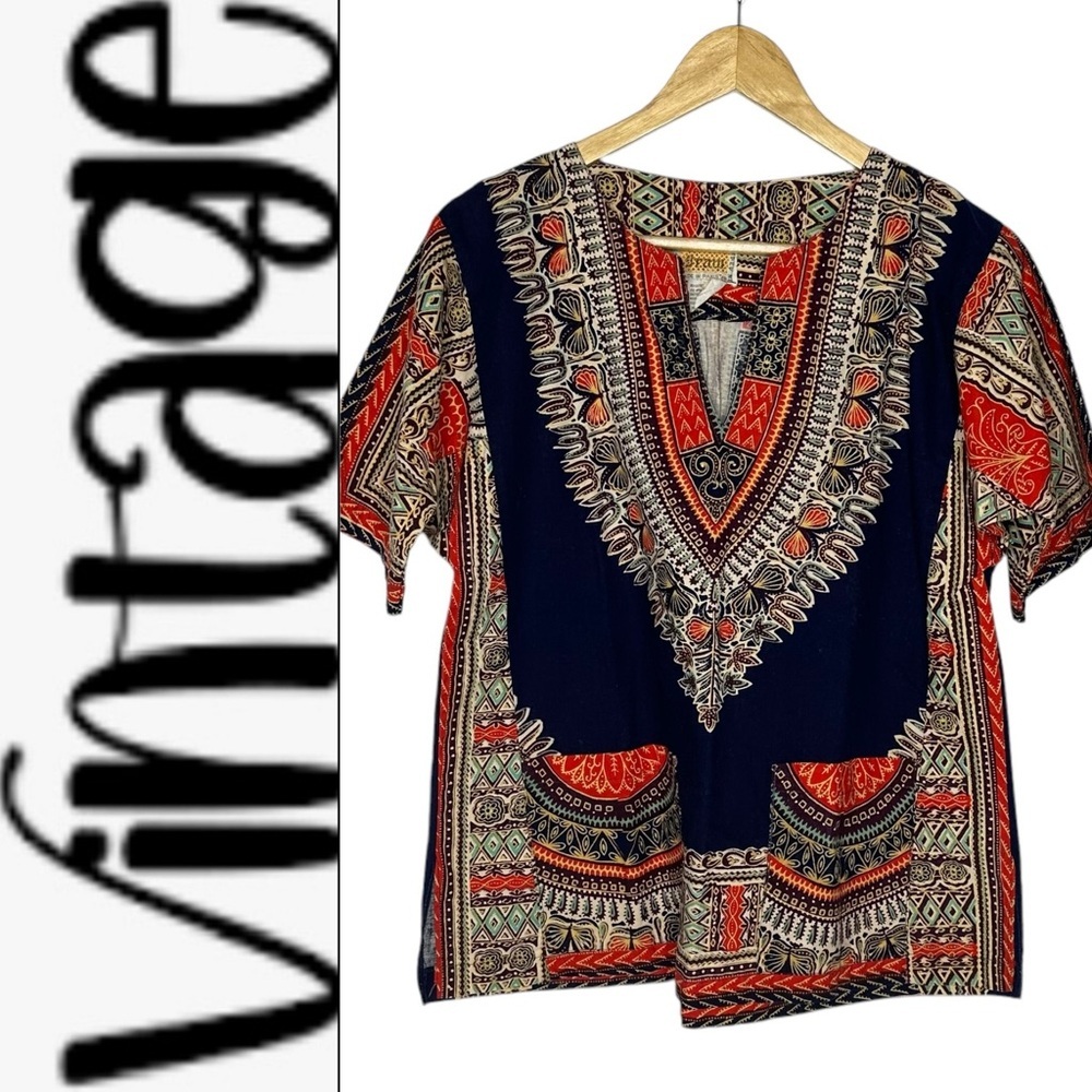 Vintage 70’s Women’s/Mens Dashiki Pattern Tunic Top s